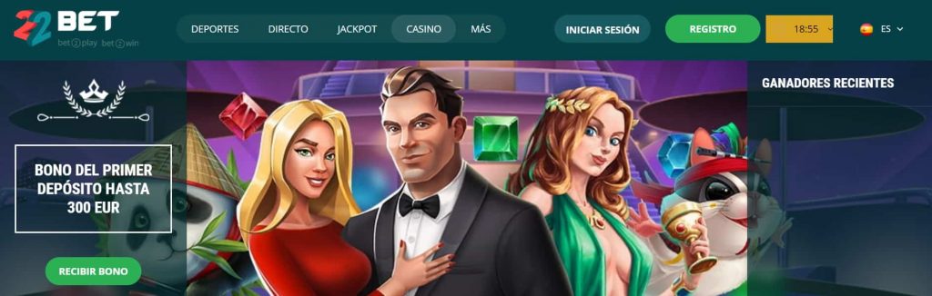 bonos de bienvenida de casino 22bet